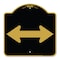 Signmission Designer Series Bidirectional Arrow Black, Black & Gold Aluminum Sign, 18" x 18", BG-1818-24312 A-DES-BG-1818-24312 - alternate 1